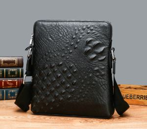 Borsa di messager in pelle sithetica di coccodrillo
